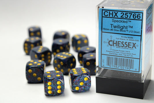 Chessex: Speckled Twilight 16mm D6 Dice Block (12 dice)