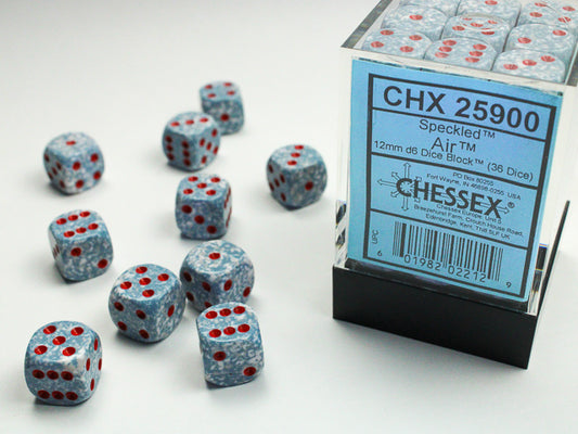 Chessex: Speckled Air 12mm D6 Dice Block (36 dice)