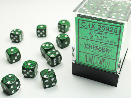 Chessex: Speckled Recon 12mm D6 Dice Block (36 dice)