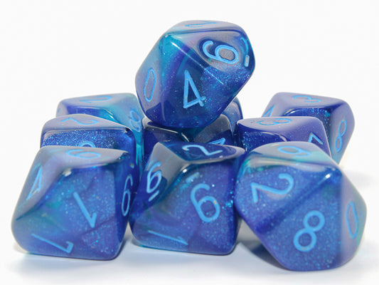 Chessex Gemini blue-blue/light blue set of ten d10