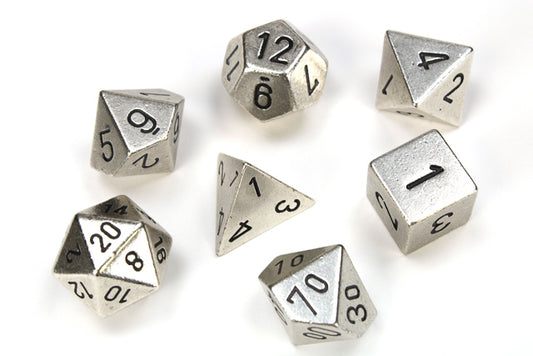 Metal Silver 7-Die Polyhedral Set
