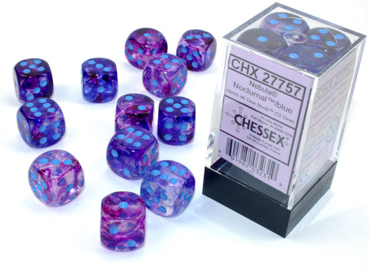 Chessex Nebula Nocturnal Blue Luminary 16mm Set