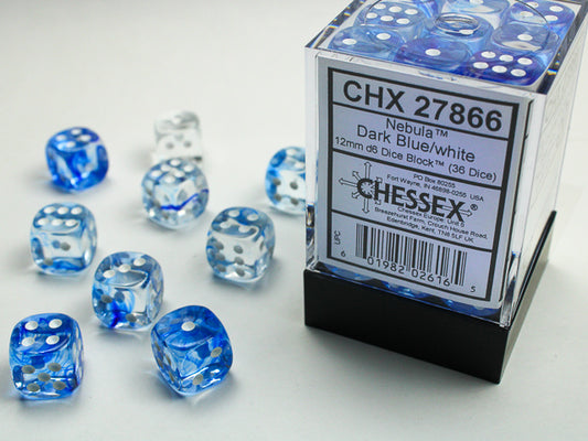 Chessex Nebula Blue/White Luminary 12mm Set