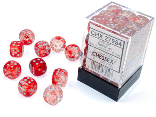 Chessex Nebula Red Silver Luminary 12mm Set