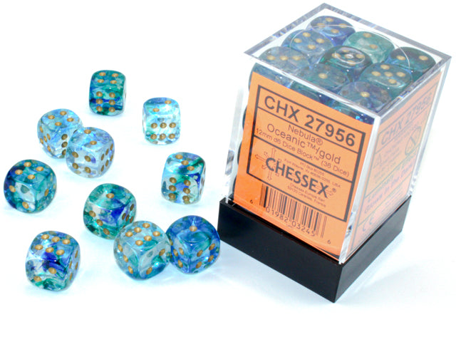 Chessex: Nebula Oceanic Gold 12mm D6 Dice Block