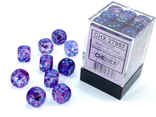 Chessex Nebula Nocturnal Blue Luminary 12mm Set