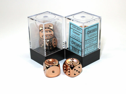 Chessex: Copper Metallic 16mm D6 Dice (Pair)