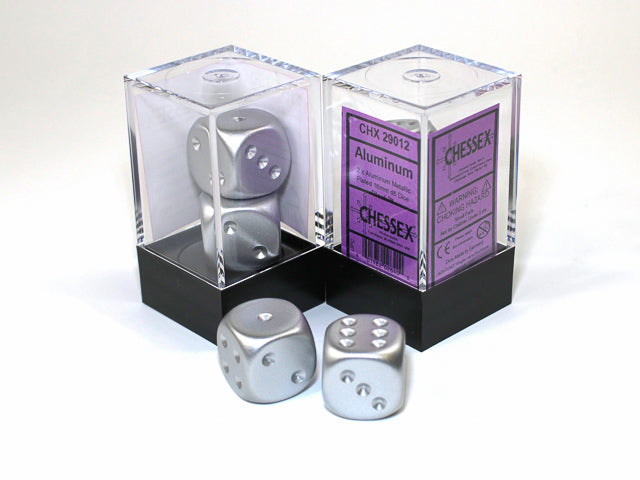 Chessex: Aluminum Metallic 16mm D6 Dice (Pair)