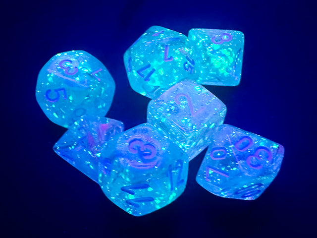 Nebula Wisteria/white Mini Polyhedral 7 Die Set