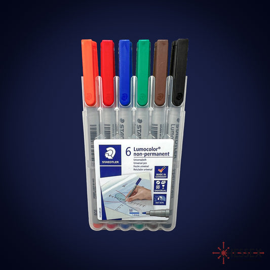 Water Soluble 6-Pack Markers Medium-Tip Lumocolor