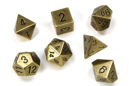 Metal Old Brass 7-Die Polyhedral Set