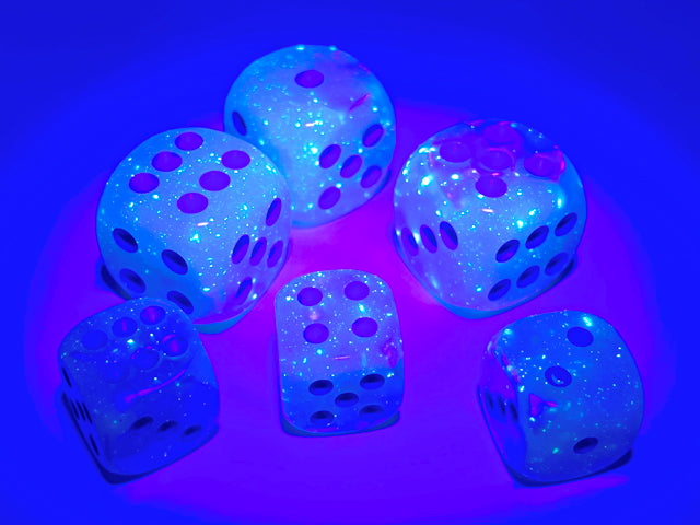 Gemini Pearl Turquoise-White/Blue 12mm D6 Dice Block (36 dice)