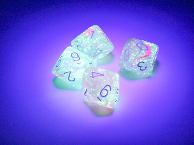 Nebula Wisteria/white Luminary Set of Ten d10s