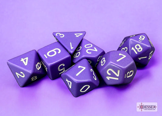 Chessex: Opaque Purple/White 7-Die Set