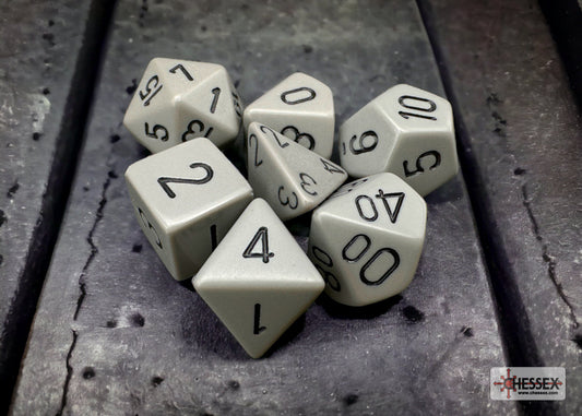 Chessex: Opaque Dark Grey/Black 7-Die Set