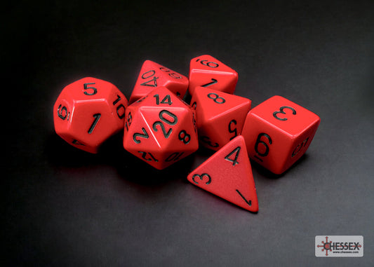 Chessex: Opaque Red/Black 7-Die Set
