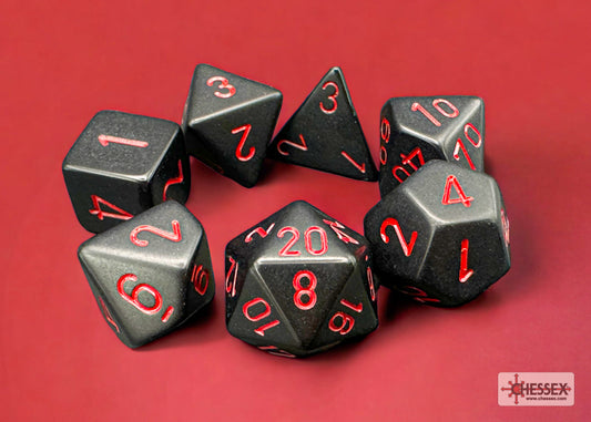 Chessex: Opaque Black/Red 7-Die Set