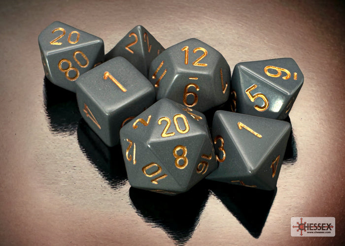 Chessex: Opaque Dark Grey/Copper 7-Die Set