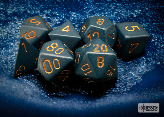 Chessex: Opaque Dusty Blue/Copper 7-Die Set