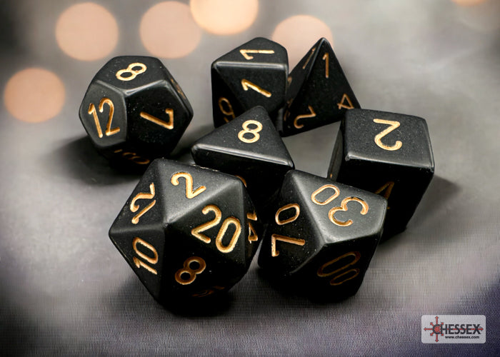 Chessex: Opaque Black/Gold 7-Die Set