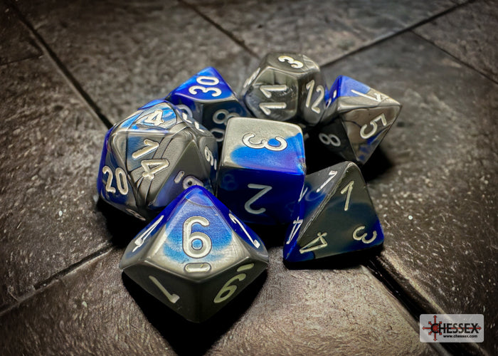 Chessex: Gemini Blue/Steel 7-Die Set