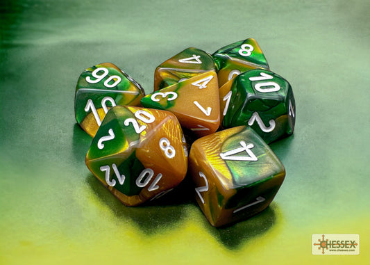 Chessex: Gemini Gold/Green 7-Die Set