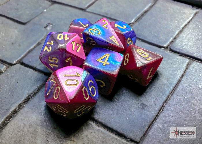 Chessex: Gemini Blue-Purple/Gold 7-Die Set