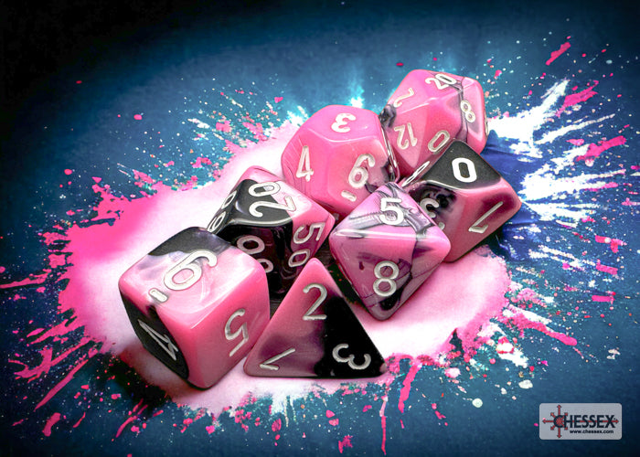 Chessex: Gemini Black-Pink/White 7-Die Set