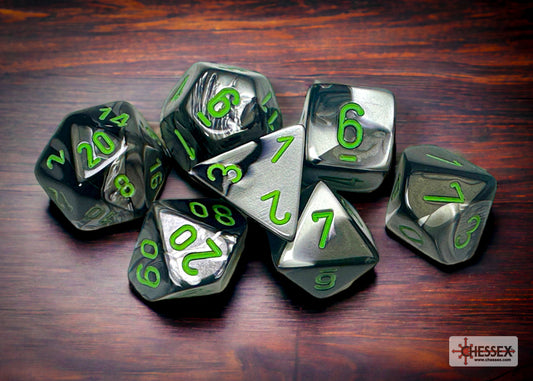 Chessex: Gemini Black-Grey/Green 7-Die Set
