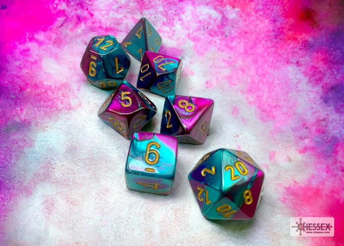 Chessex: Gemini Purple-Teal/Gold 7-Die Set