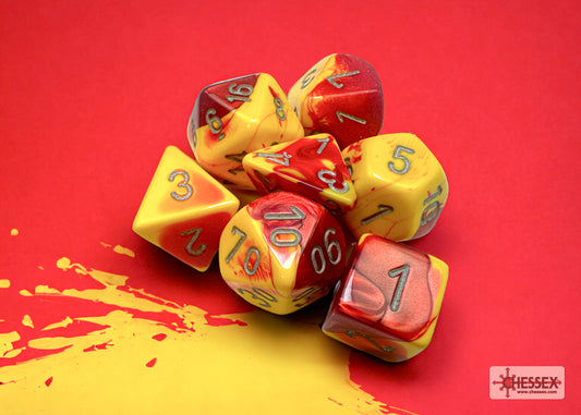 Chessex: Gemini Red-Yellow/Silver 7-Die Set