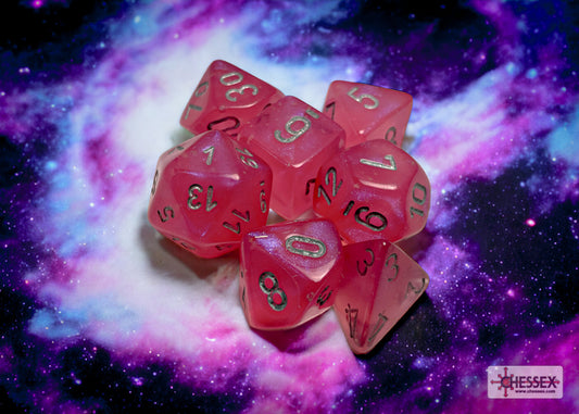 Chessex: Borealis Polyhedral Pink/silver Luminary 7-Die Set