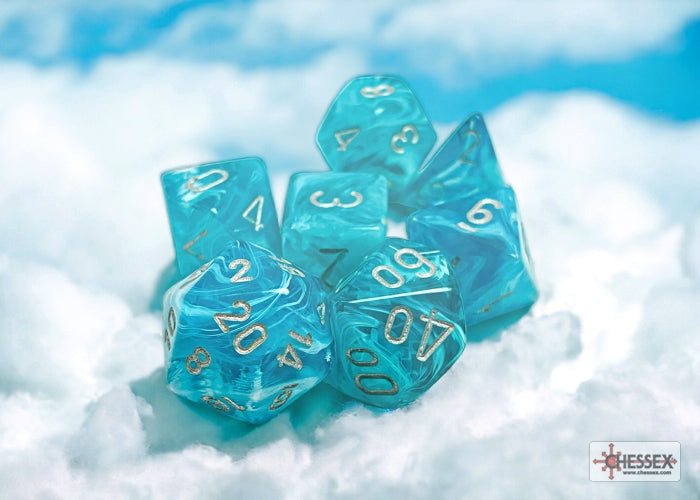 Chessex: Cirrus Aqua/Silver 7-Die Set