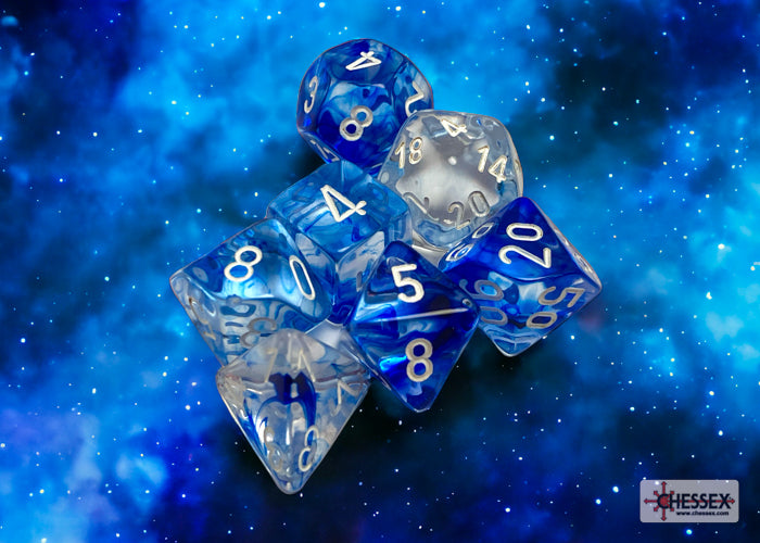 Chessex: Nebula Dark Blue/White Dice 7-Die Set