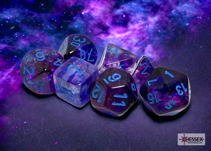 Chessex Nebula Nocturnal Blue Luminary 7-Die Set