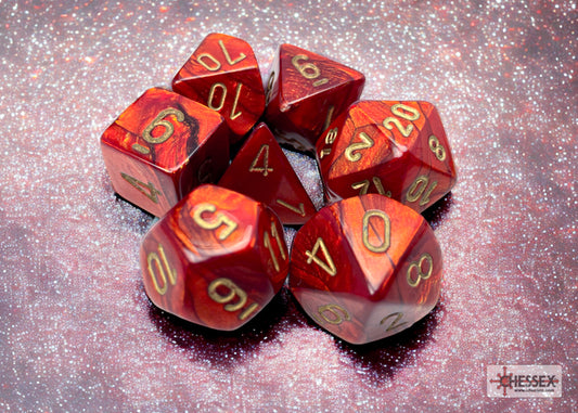 Chessex: Scarab Scarlet/Gold 7-Die Set