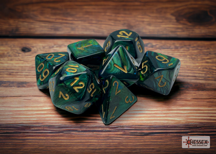 Chessex: Scarab Jade/Gold 7-Die Set