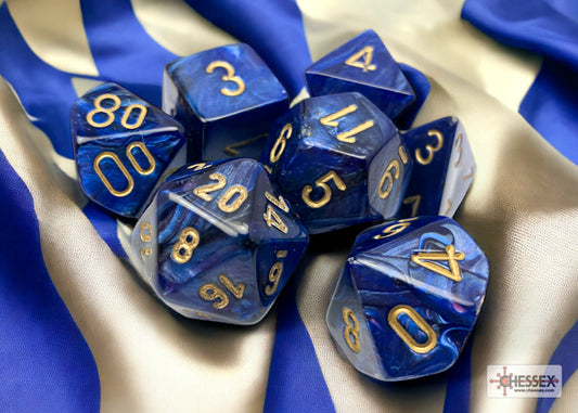 Chessex: Scarab Royal Blue/Gold 7-Die Set