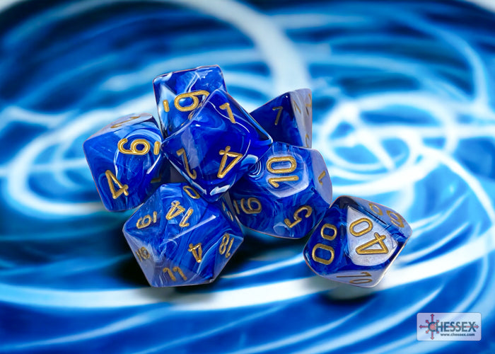 Chessex: Vortex Blue/Gold 7-Die Set