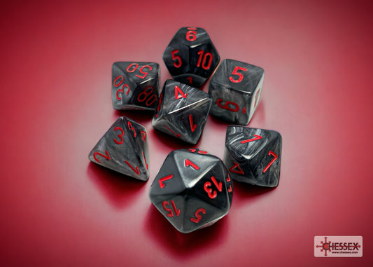Chessex: Velvet Black/Red 7-Die Set