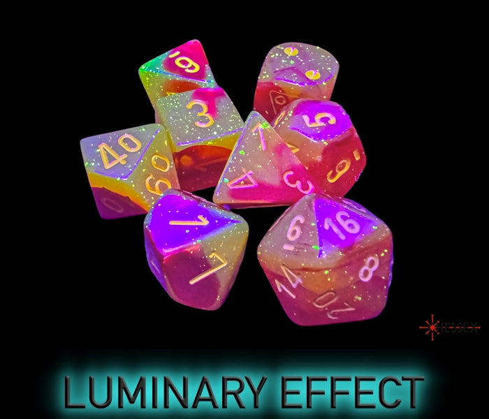 Chessex: Gemini Gellow-Red/yellow Polyhedral Luminary 7-Dice Set