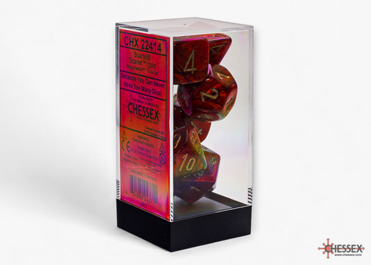Scarab Mega-hedral Scarlet/gold 7-Die Set