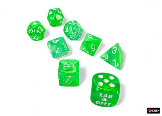 Nebula Gelatinous/white Polyhedral 7-Dice Set (with bonus die)