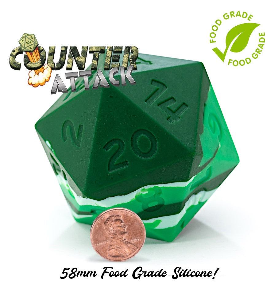 Random Encounter: Counter Attack - Military Nature & Terrain Green Swirls (58mm Silicone D20)