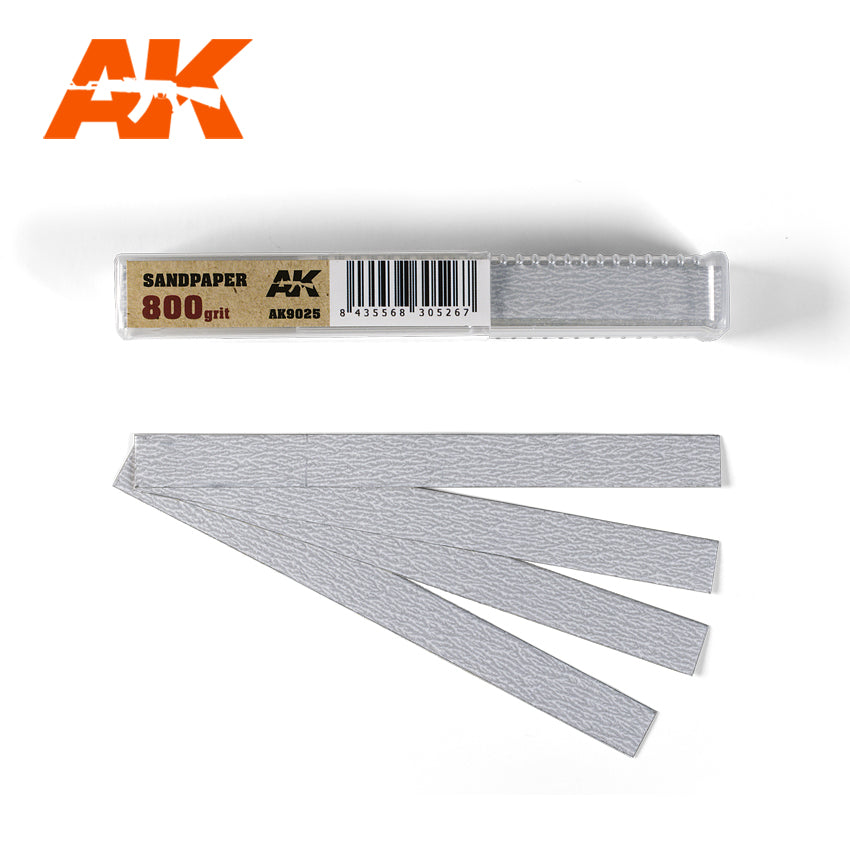 AK Interactive Dry Sandpaper 800grit x 50 units