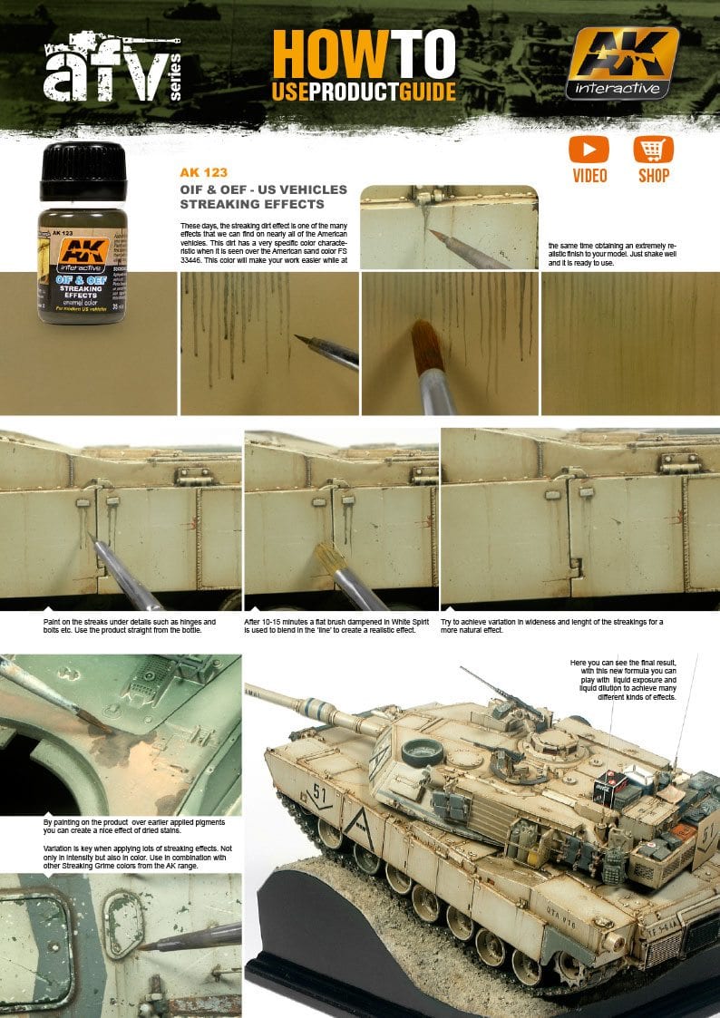 AK Interactive: Enamel: OIF & OEF - US Vehicles Streaking Effects