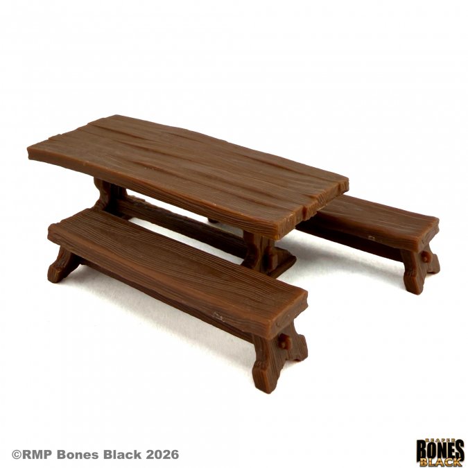 Bones Black: Table and Benches (2)