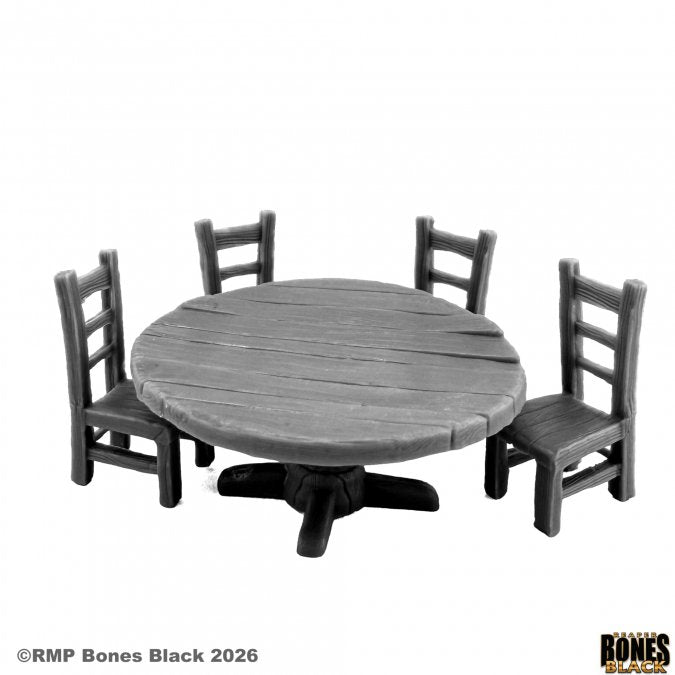 Bones Black: Round Table and Chairs (4)