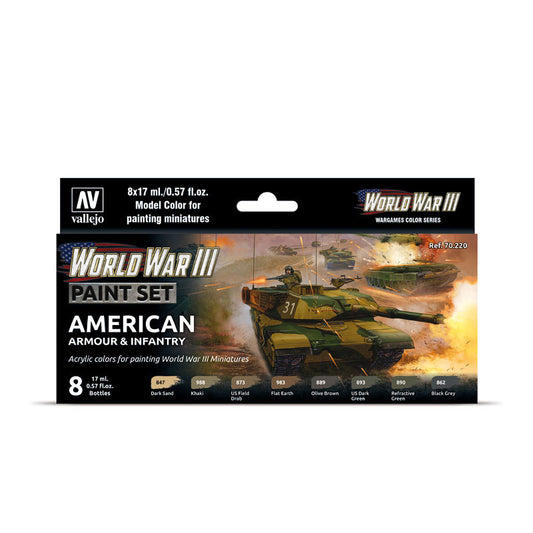 WWIII American Armour and Infantry Paint Set