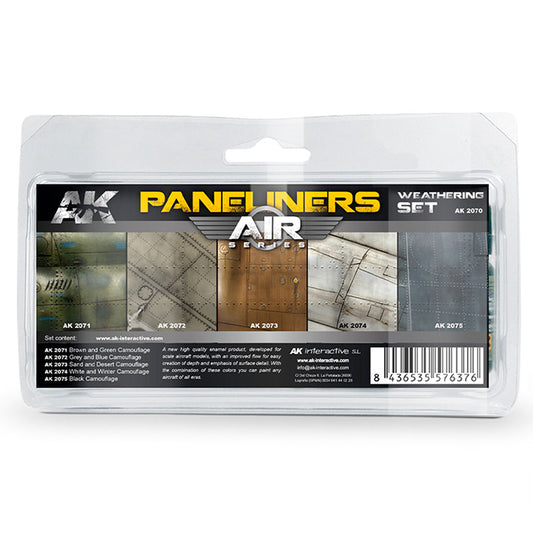 AK Interactive: Enamel: Paneliner weathering set